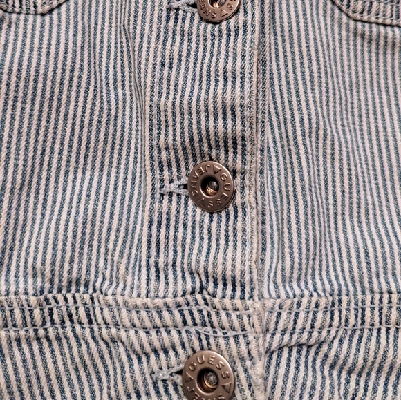 Guess Denim Stripped Cropped Vest - Picture 4 of 6